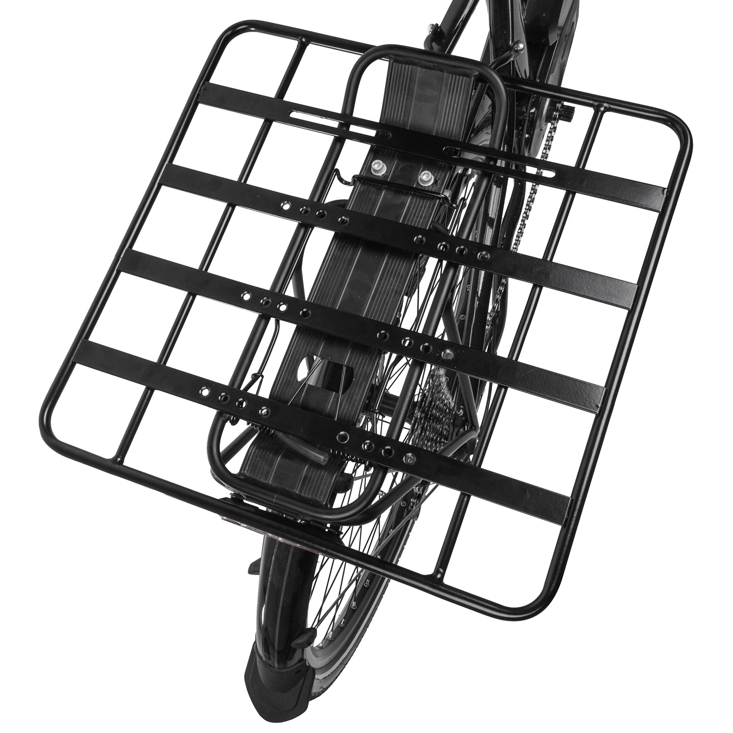 Gepäckträgerplatte schwarz Racky Baseplate Alu schwarz eloxiert