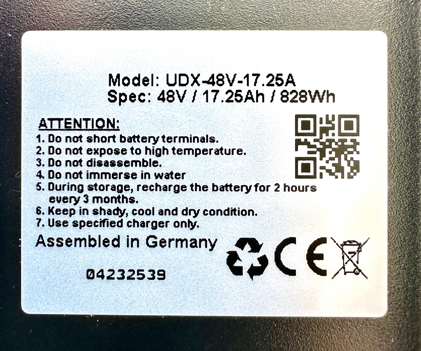 UD Hailong Akku / Batterie 48V, 17.25 Ah, 828Wh