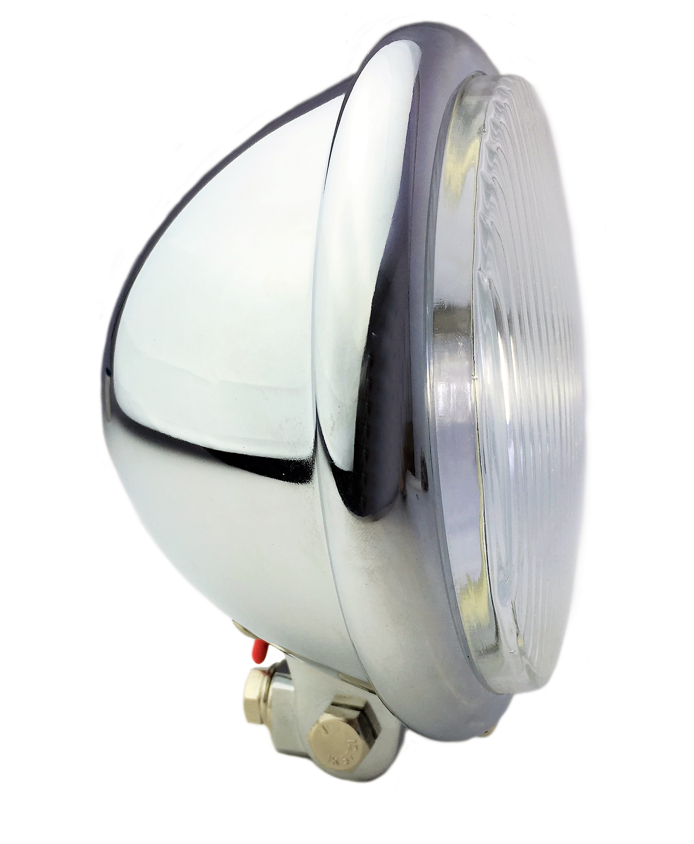 Old Bates Frontlampe LED, 15cm, verchromt Batterie
