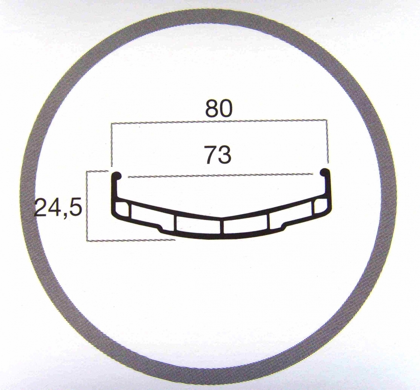 Alufelge 24 Zoll 80 mm breit, weiß