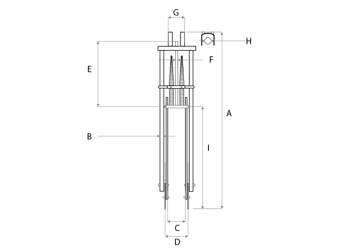 Springer Choppergabel 20-28 Zoll für Scheibenbremse