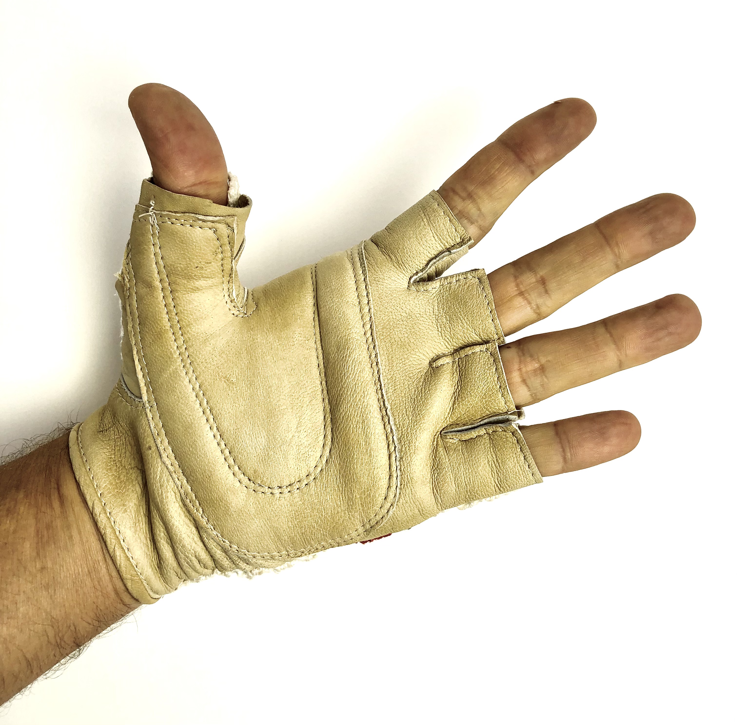 Original GANT 1970s Vintage Fahrradhandschuhe, Fahrerhandschuhe schw-rot-gelb, Größe 12