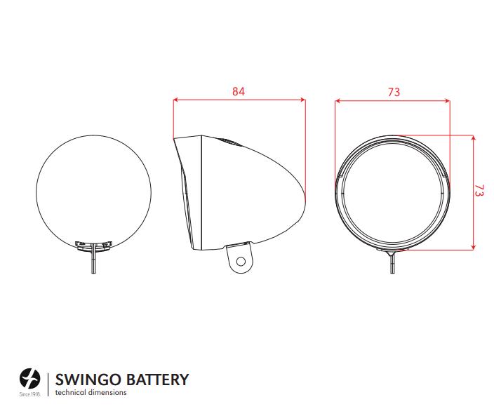 SWINGO LED Frontscheinwerfer, schwarz von Spanninga