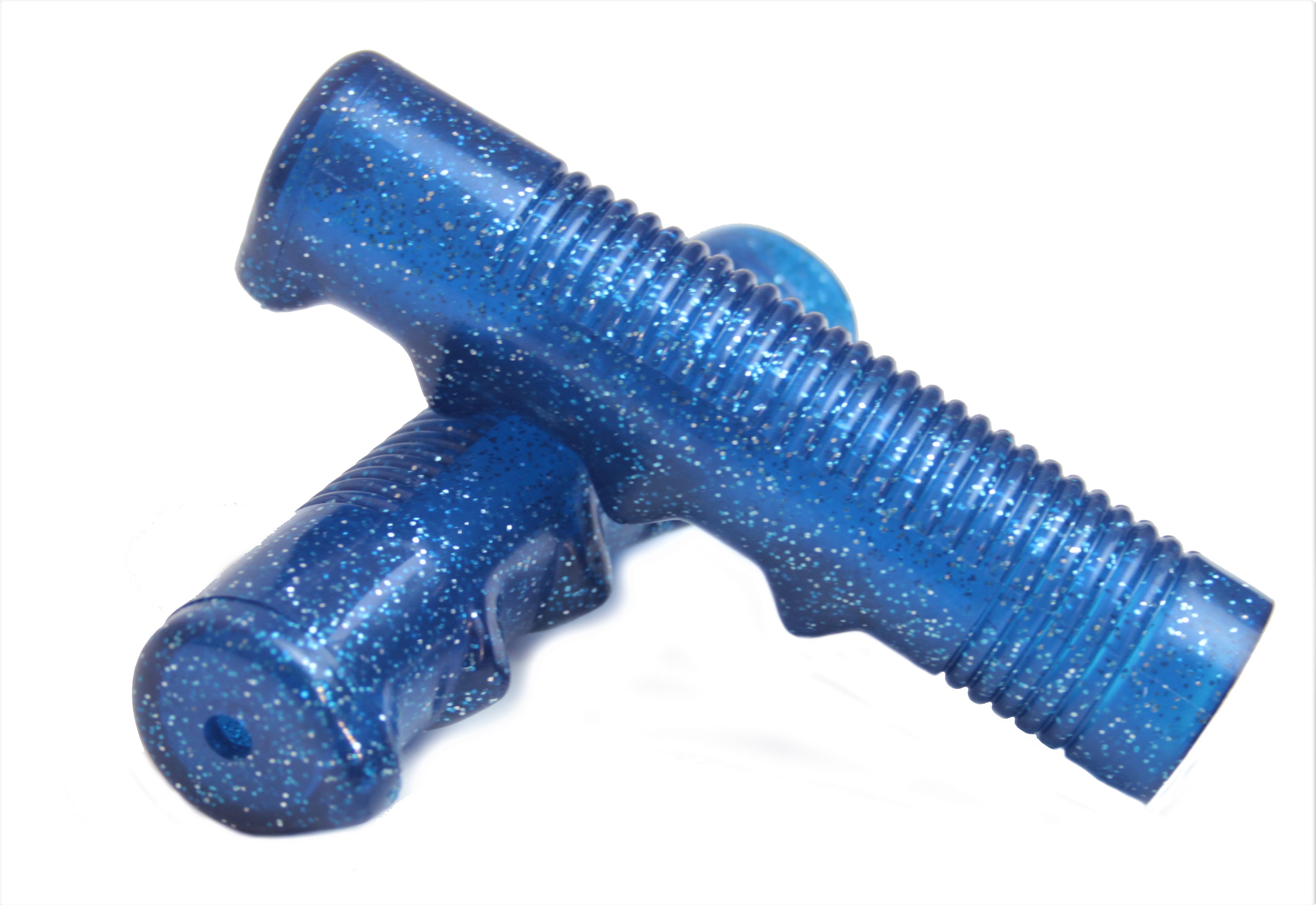Glittergriff Blau Gummi wie 60-70er Jahre