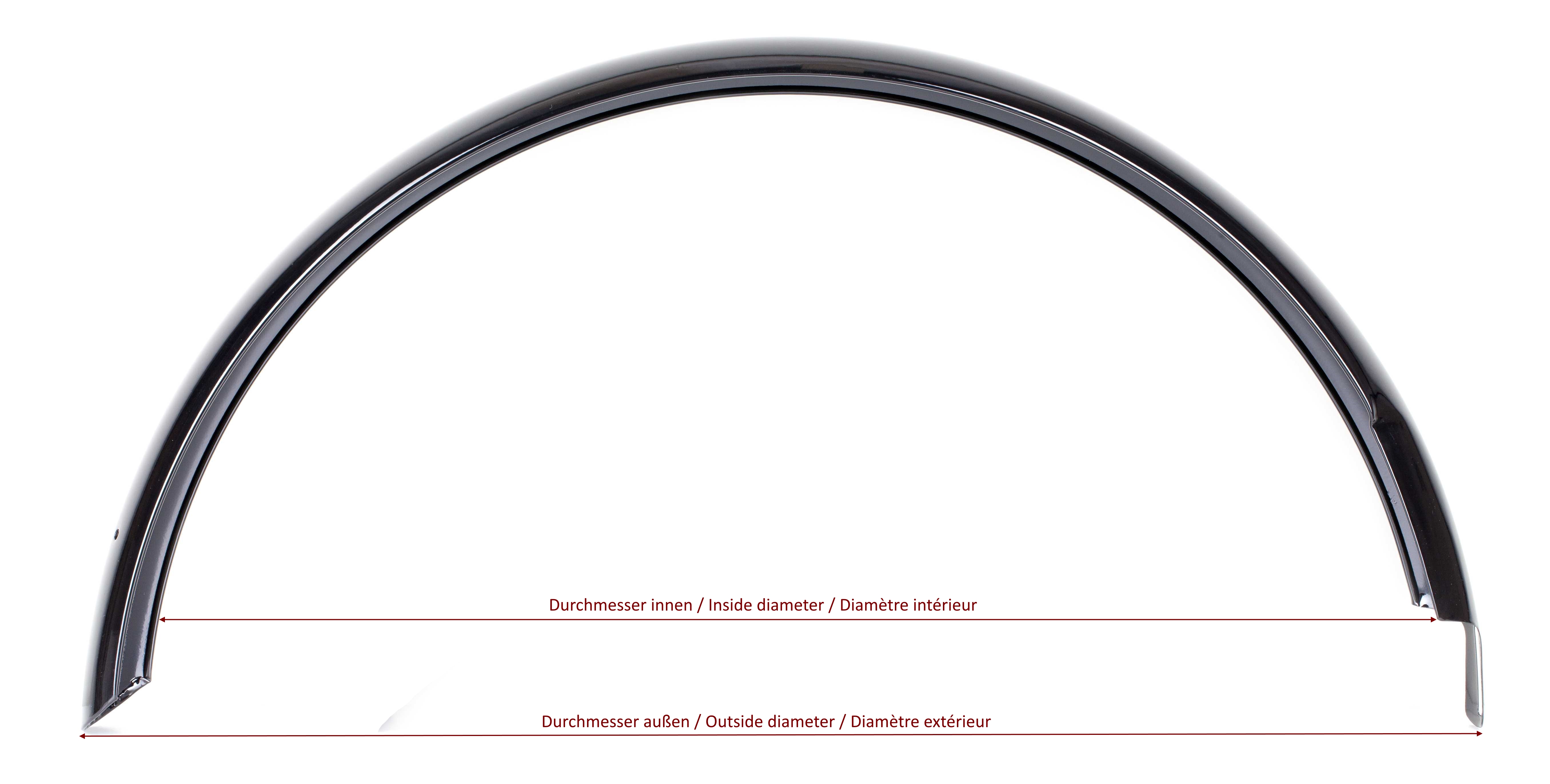 Schutzbleche Ducktail 26 Zoll schwarz
