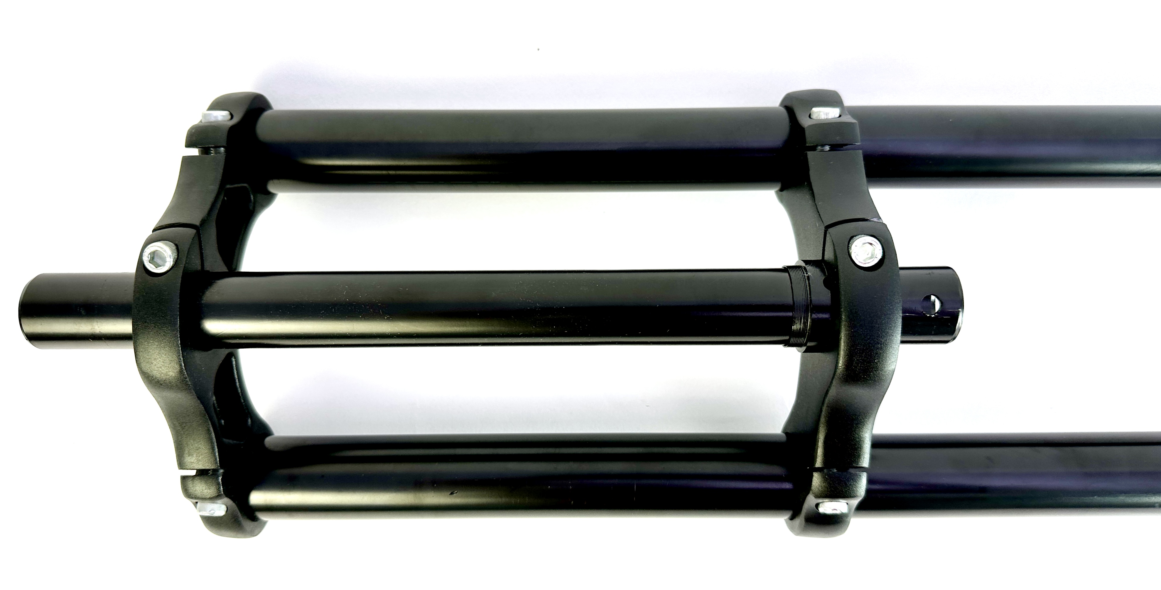 2-Doppelbrückengabel, schwarz 570 mm, für 20-26 Zoll-Reifen 1 Zoll Schaft