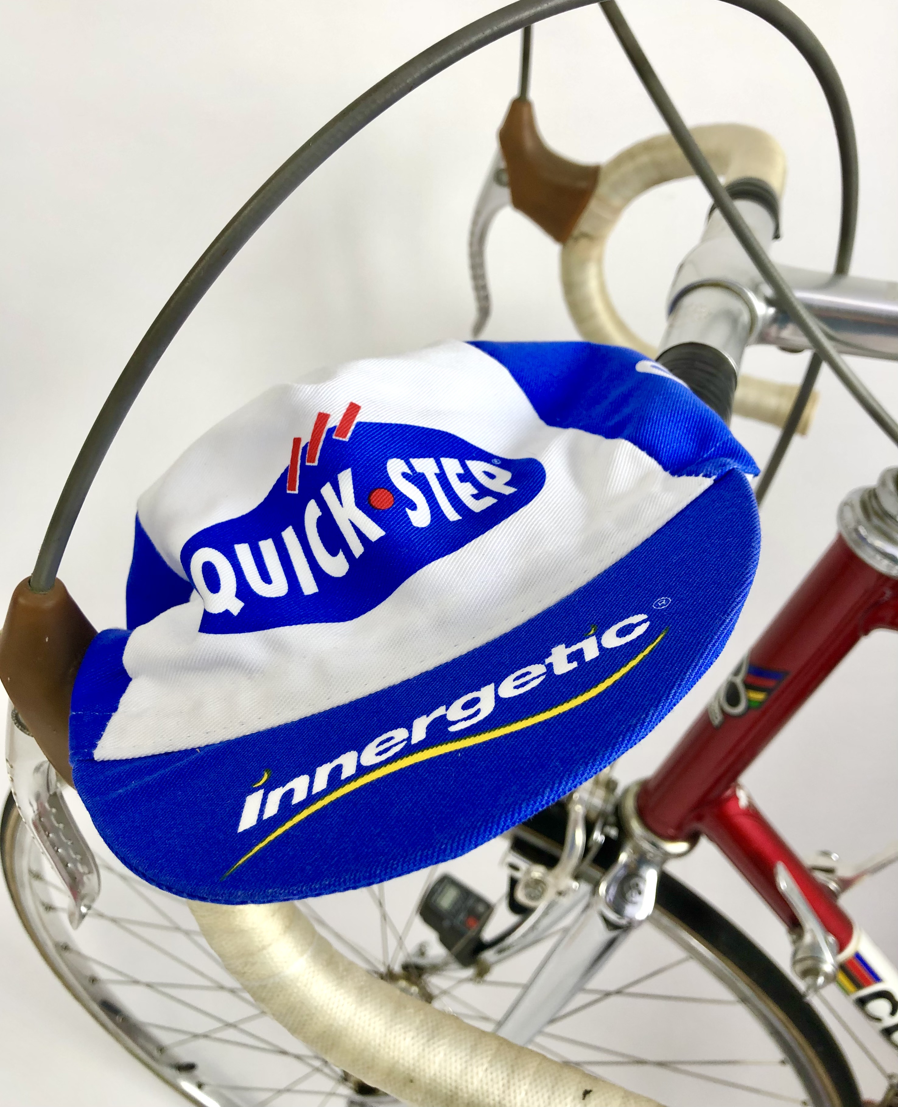 Retro Radsportmütze Team Quick Step - Innergetic, weiß / blau