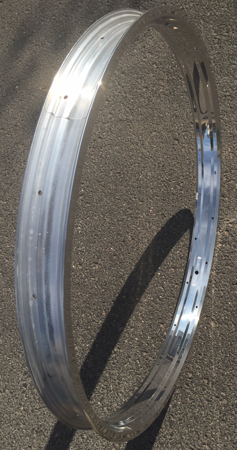 Alufelge 27,5 Zoll 57 mm hochglanzpoliert