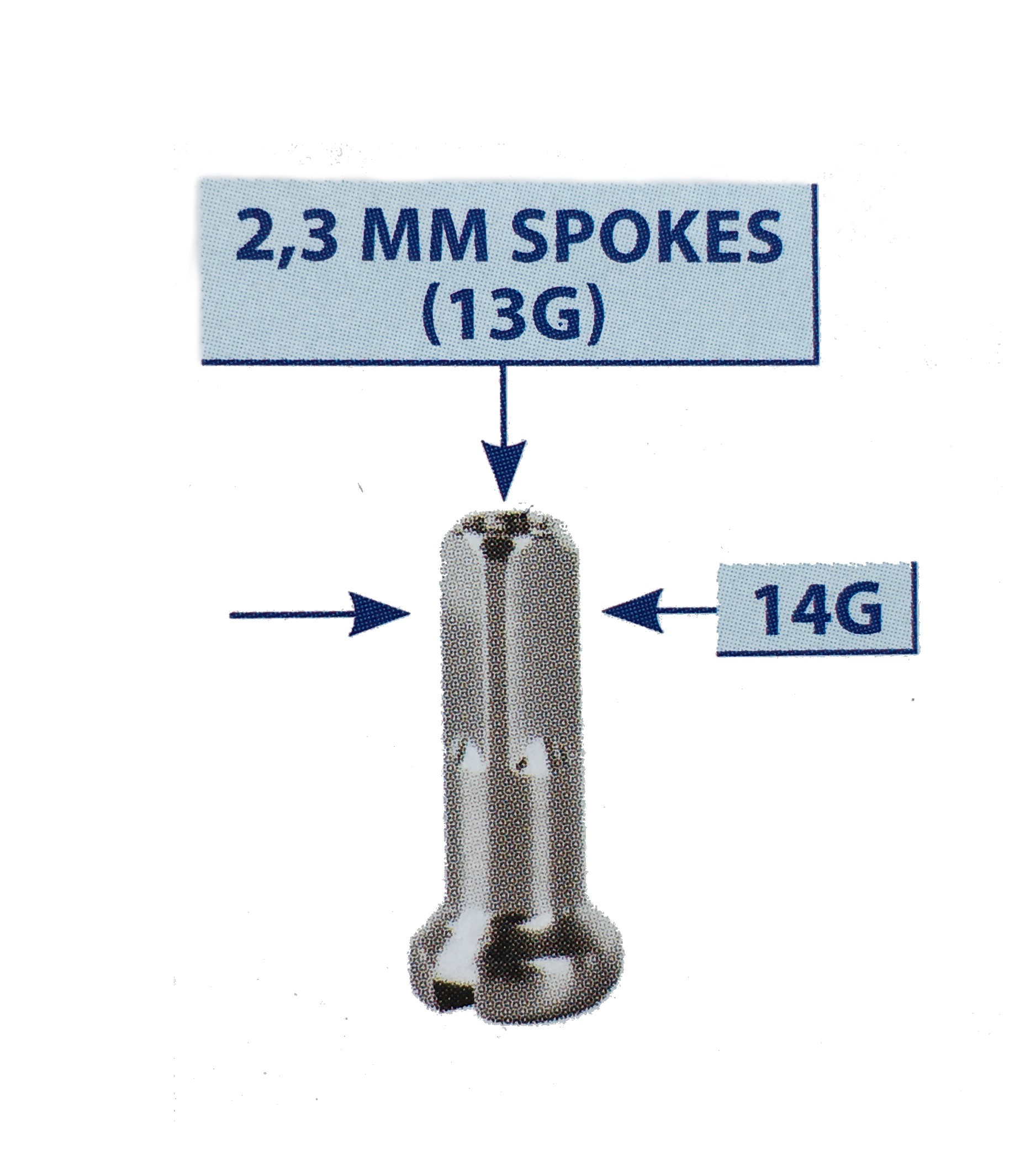 Nippel für 2.3 Speichen Messing silber