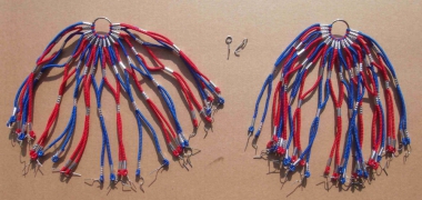 Kleidernetz Rockschutz Gummi, blau-rot, 26-28
