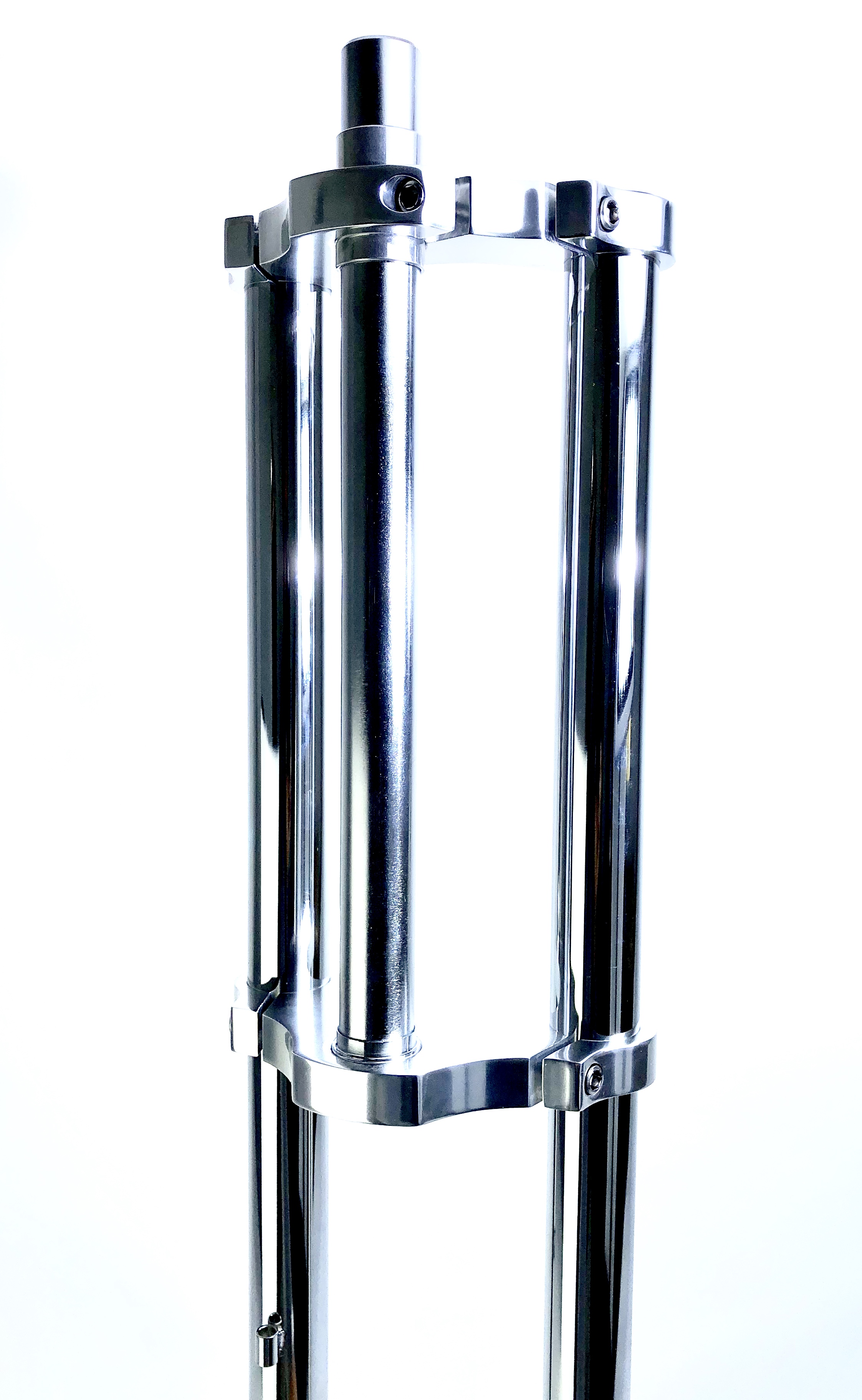 Doppelbrückengabel, langer Schaft, offset 840 mm, verchromt für 20-28 Zoll Reifen