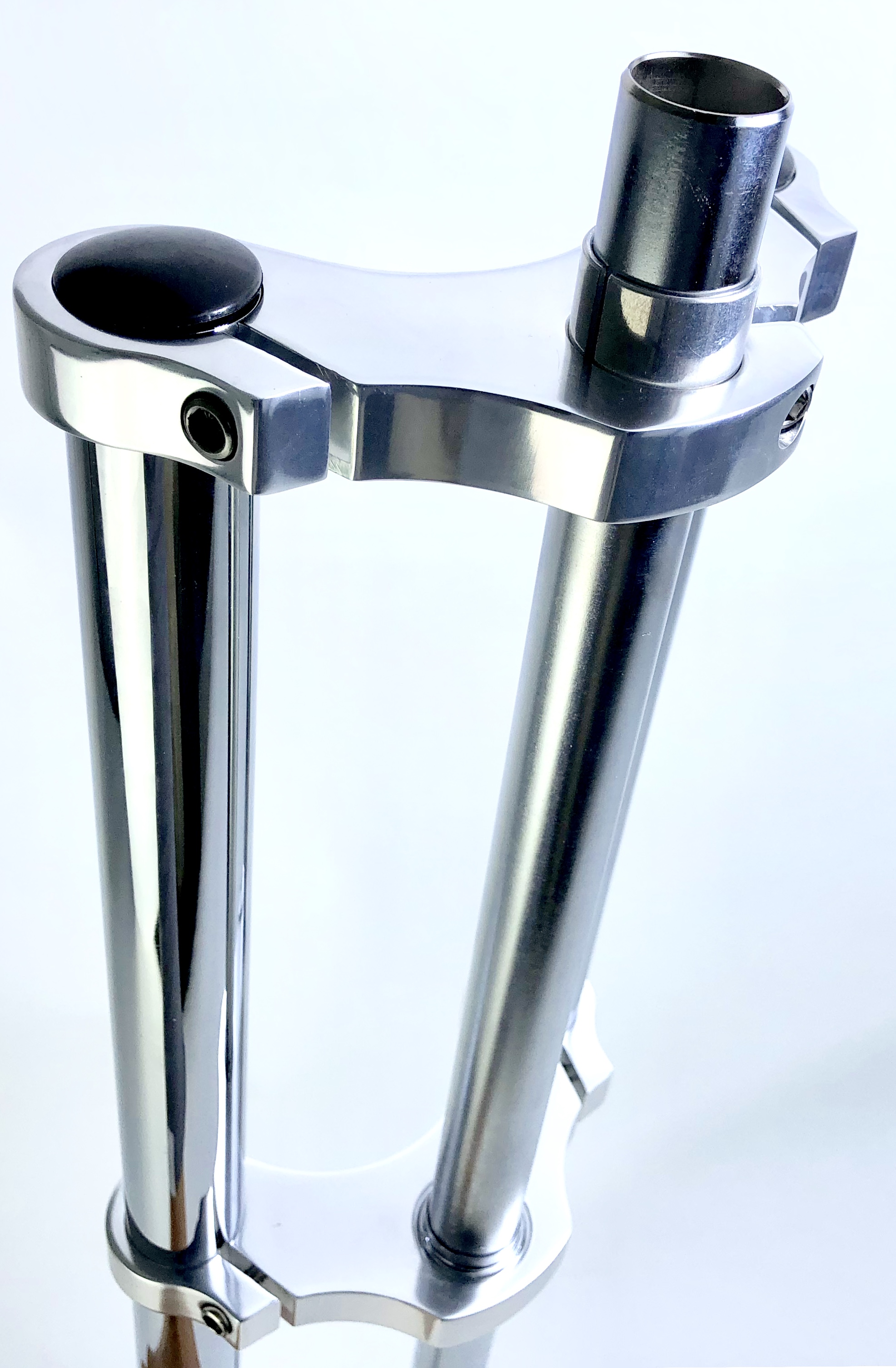 Doppelbrückengabel, langer Schaft, offset 840 mm, verchromt für 20-28 Zoll Reifen