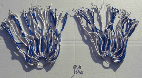Kleidernetz Rockschutz Gummi, blau weiß, 26-28