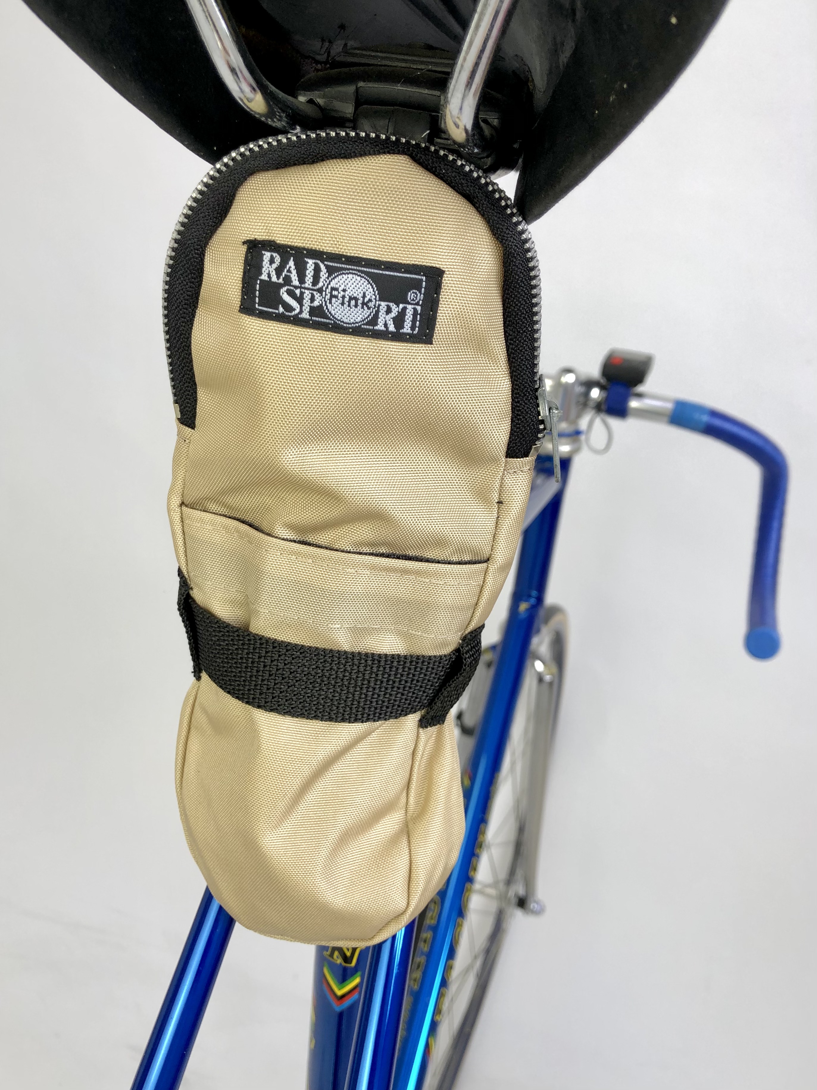 Satteltasche Rennrad Reifentasche Nylon creme beige