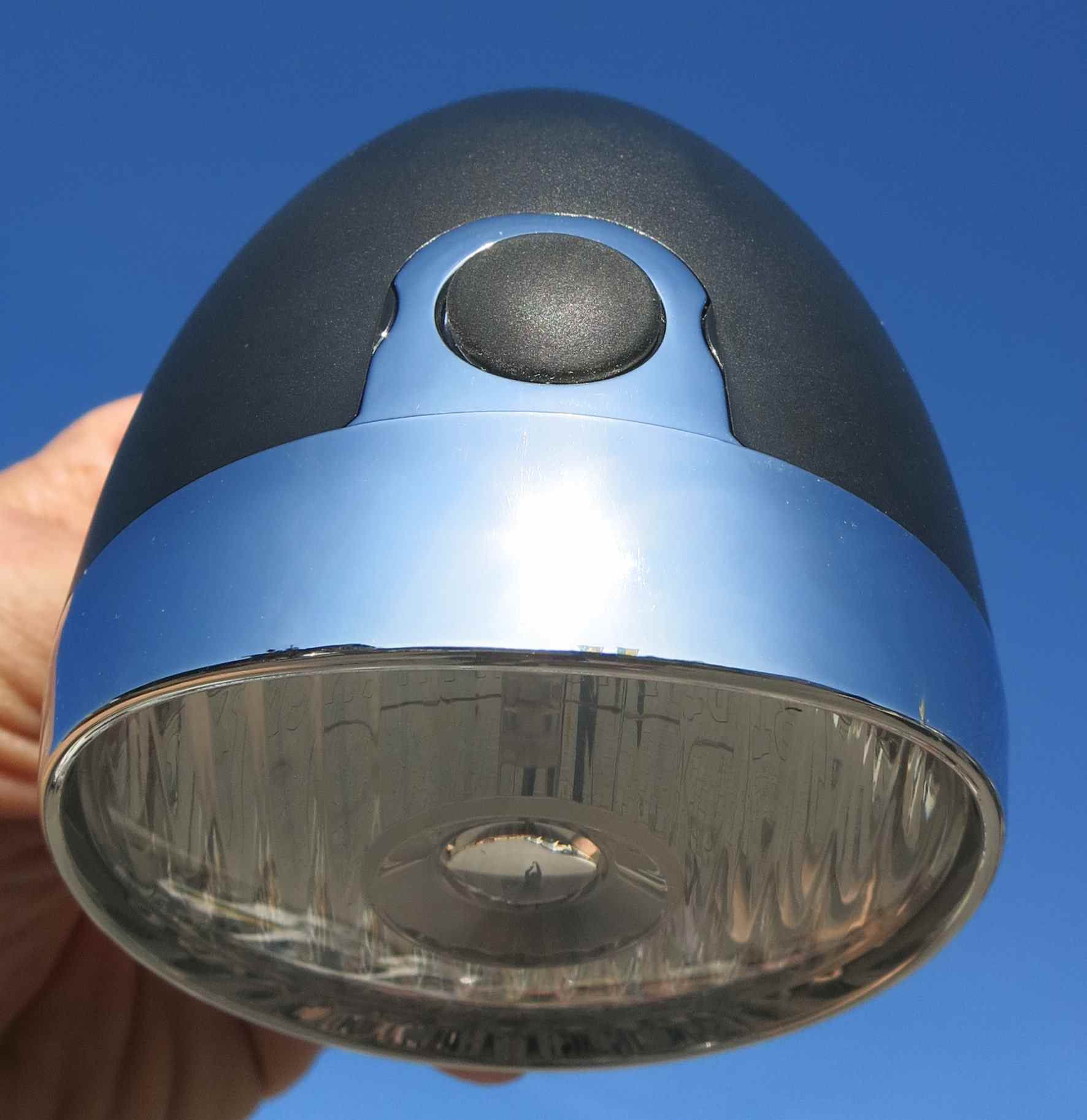Classic Retro Batterielampe LED Schwarz -  verchromt 4 LUX