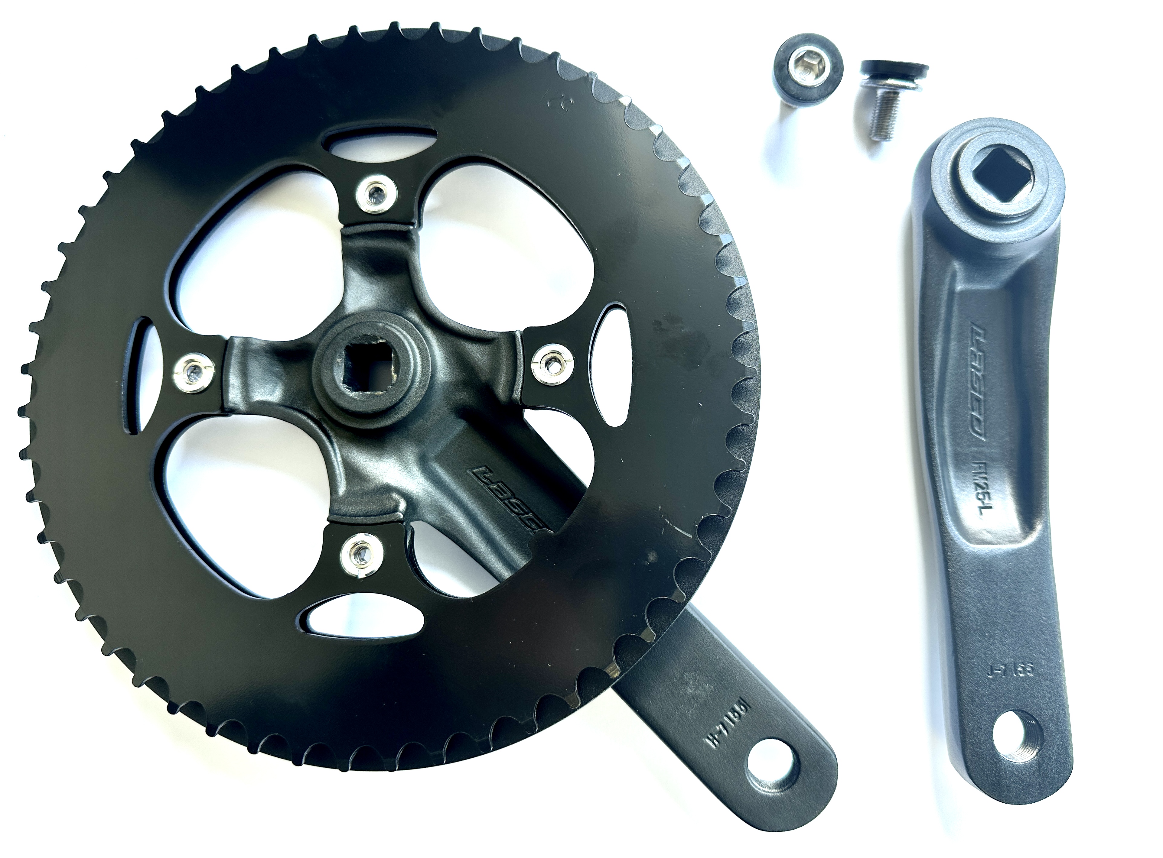 UD Schwarze Kettenradgarnitur LASCO 155 mm, Vierkant, 52 Zähne