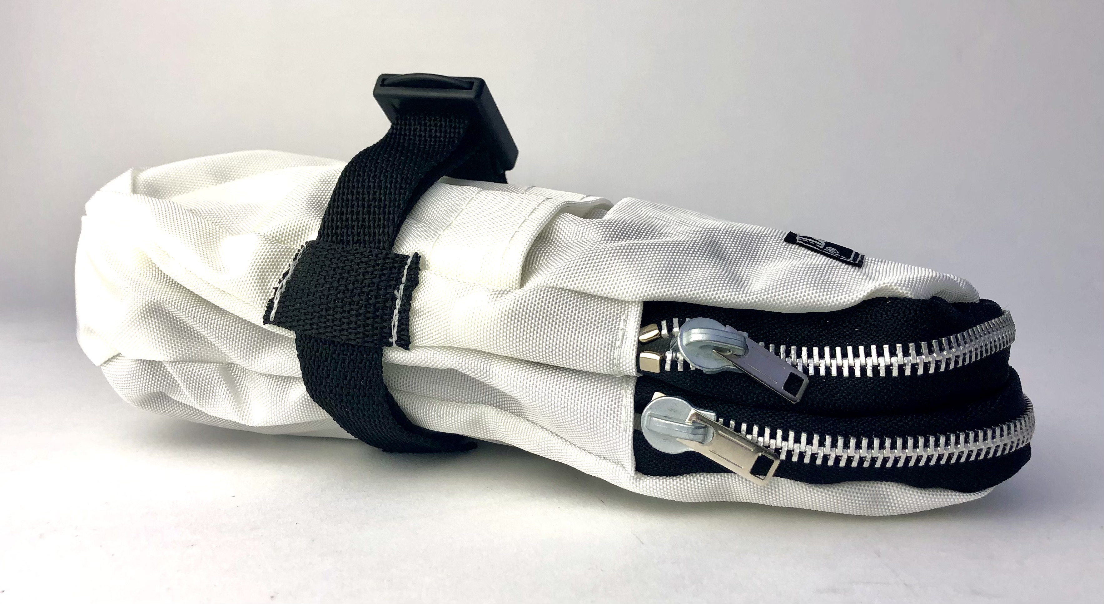 Doppel-Satteltasche Rennrad Reifentasche Nylon weiß