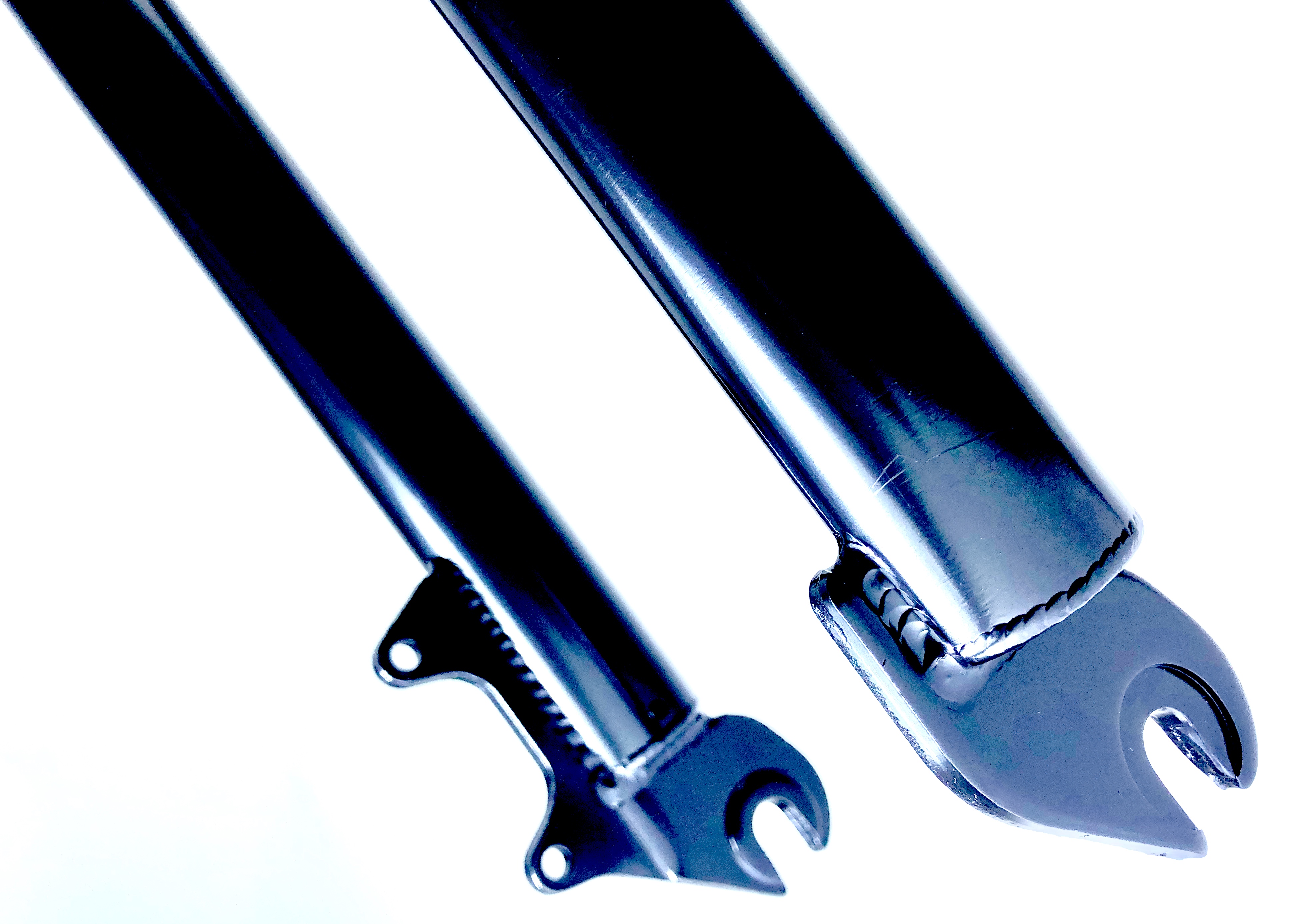 Doppelbrückengabel, langer Schaft, offset 840 mm, schwarz für 20-28 Zoll Reifen