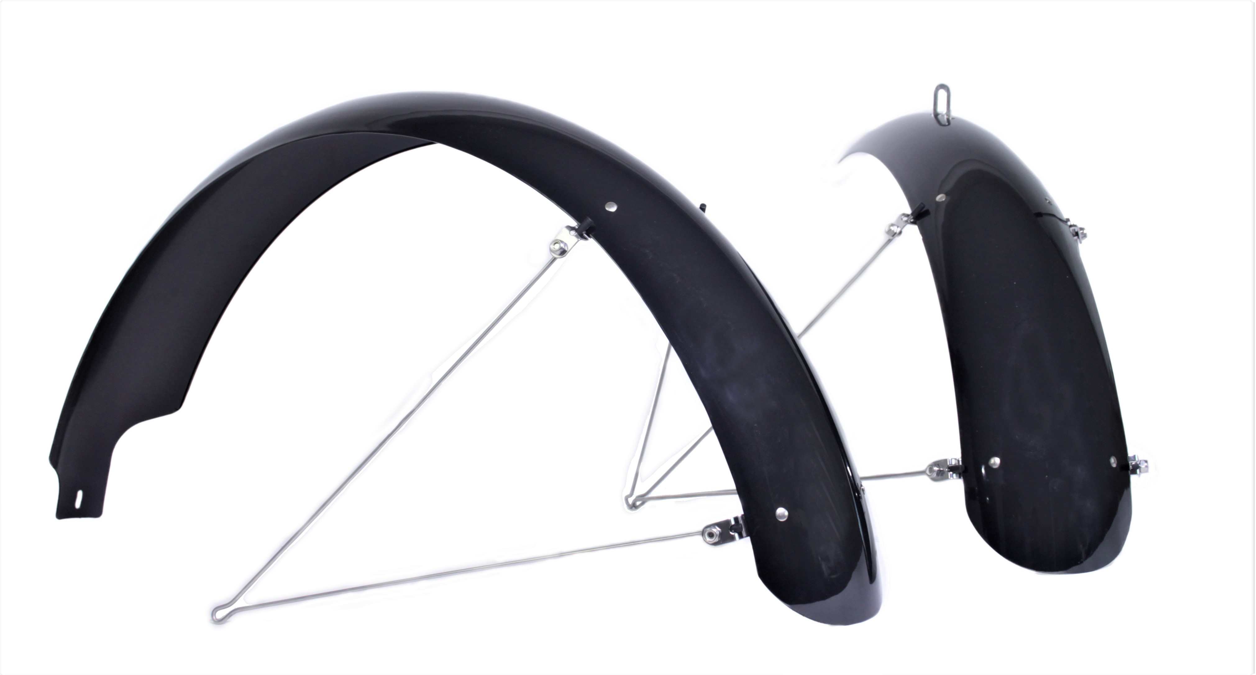 204 Fat Bike Kunststoffschutzbleche glänzend schwarz 20 x 4 - 4.8 124 mm breit