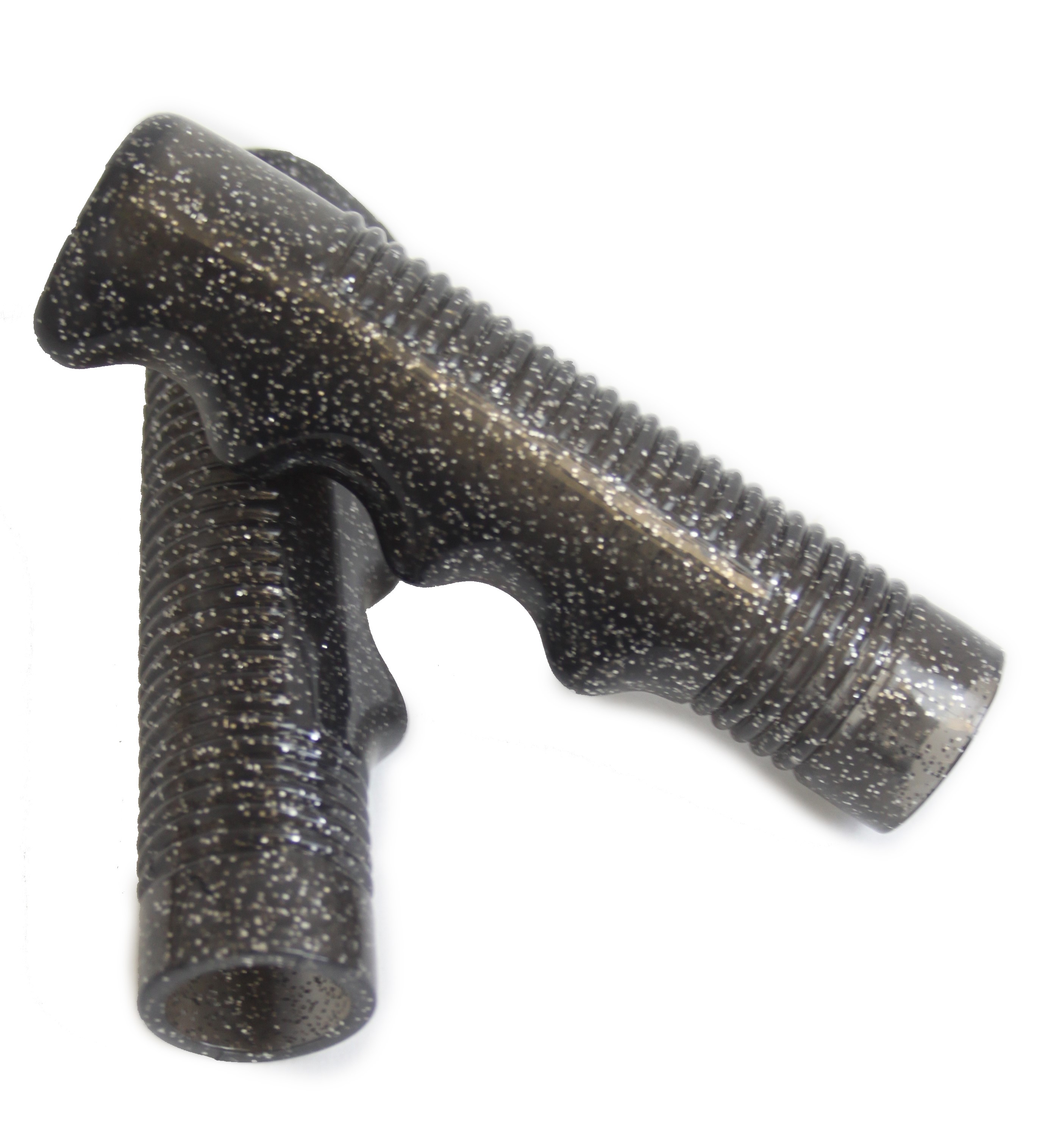 Glittergriff schwarz Gummi wie 60-70er Jahre
