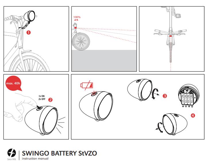 SWINGO LED Frontscheinwerfer, schwarz von Spanninga