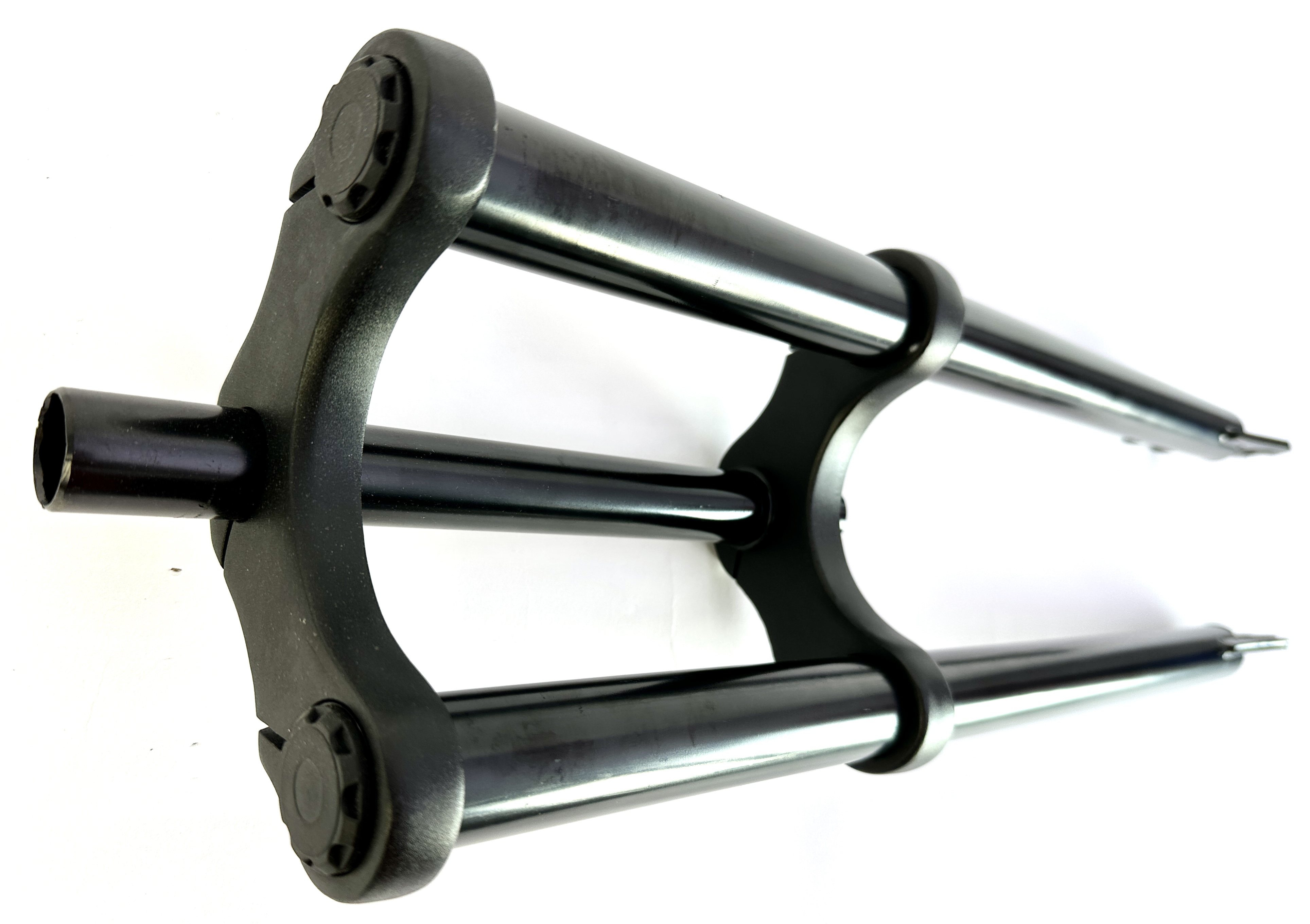 2-Doppelbrückengabel, schwarz 570 mm, für 20-26 Zoll-Reifen 1 Zoll Schaft