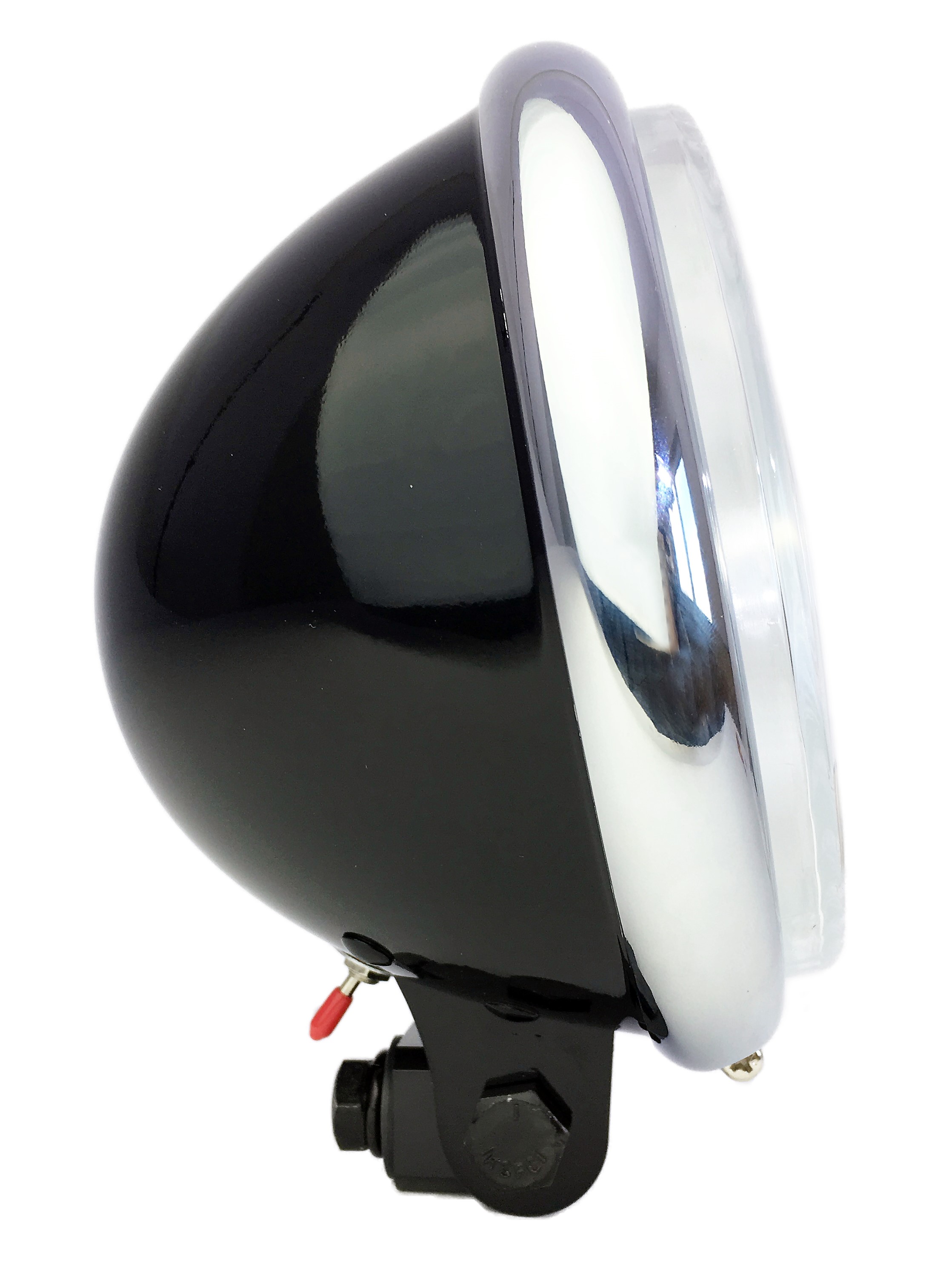 Old Bates Frontlampe LED, 15cm, Batterie glänzend schwarz