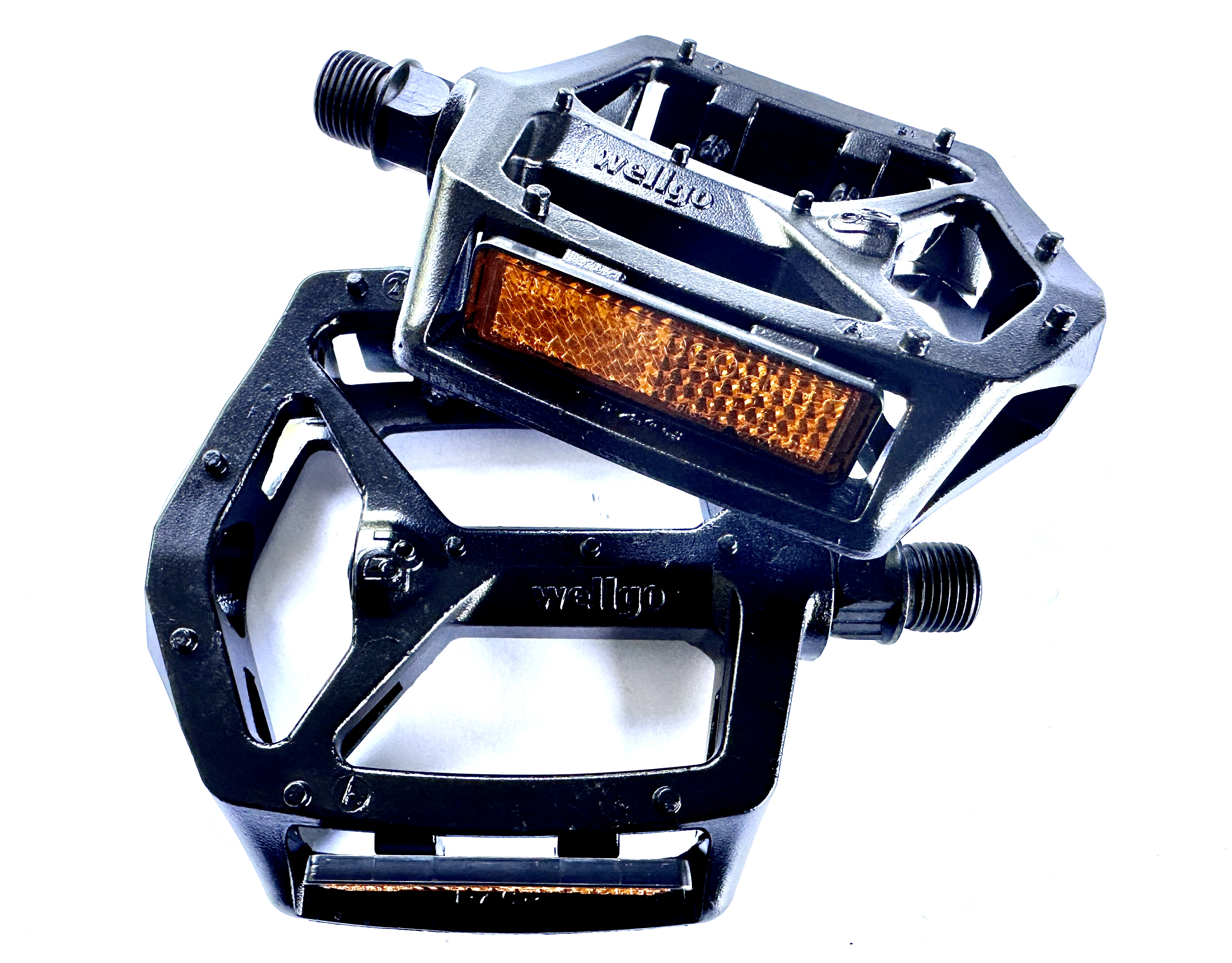 Wellgo B249DU Plattform Pedale Alu 9/16 mit Reflektoren, schwarz