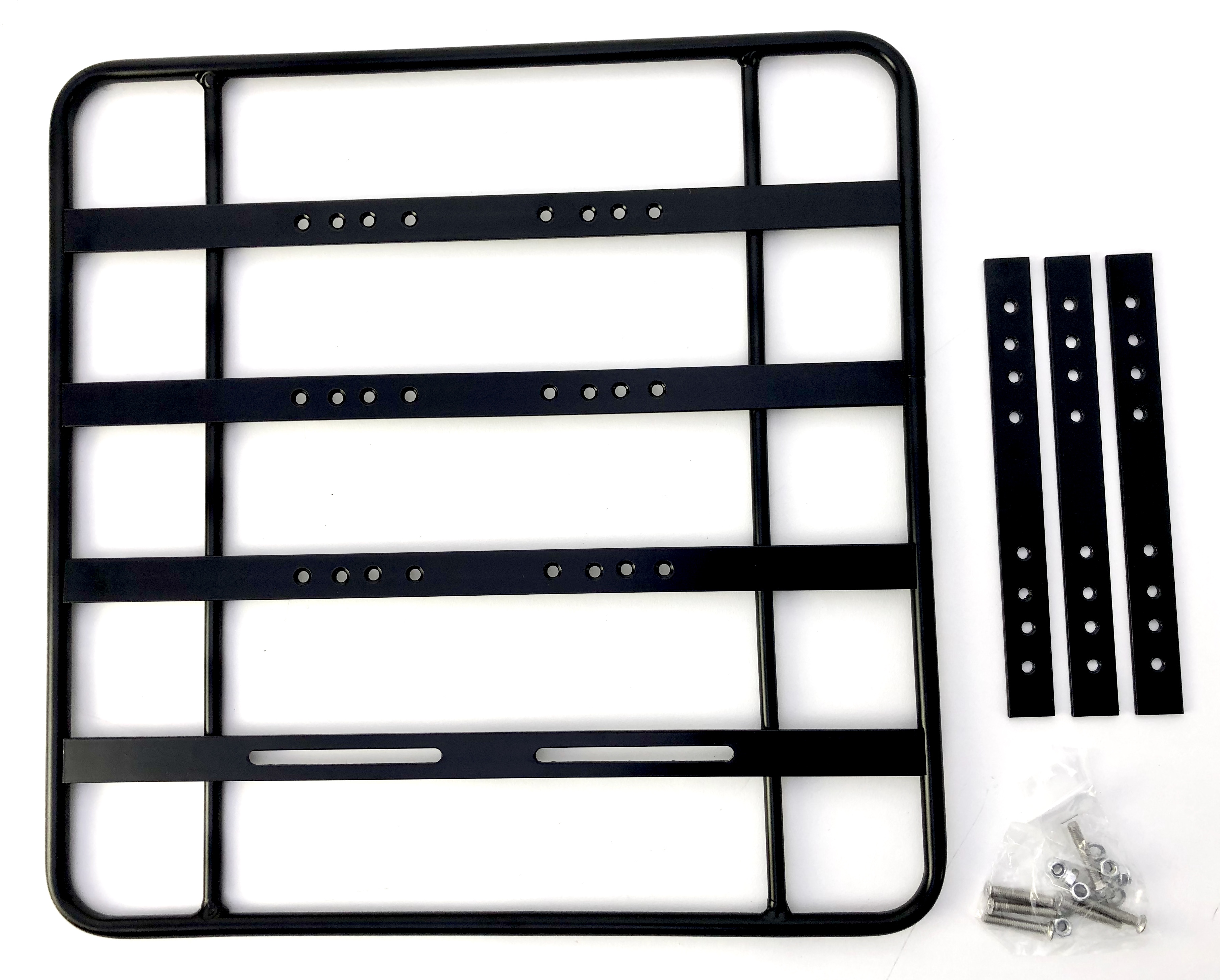 Gepäckträgerplatte schwarz Racky Baseplate Alu schwarz eloxiert