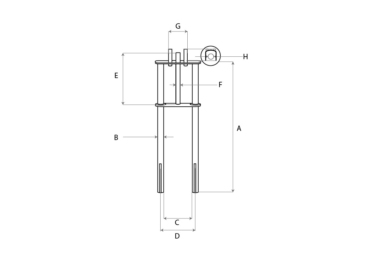 Extra breite und dicke Doppelbrückengabel, 700 mm, 50 mm, schwarz für bis zu 26