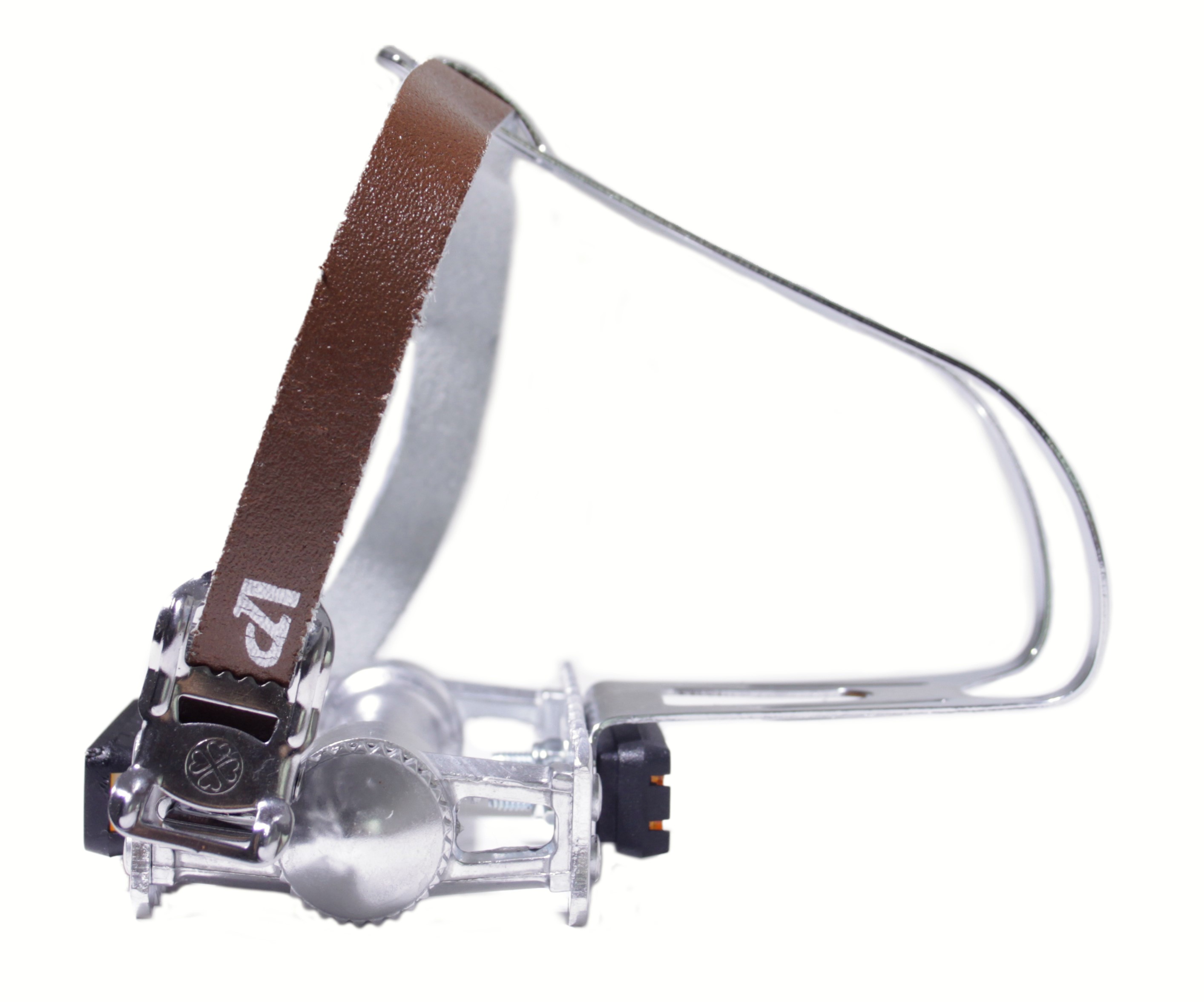 Alu Rat-Trap Retro Sport Pedale, 9/16 mit Haken und Lederriemen