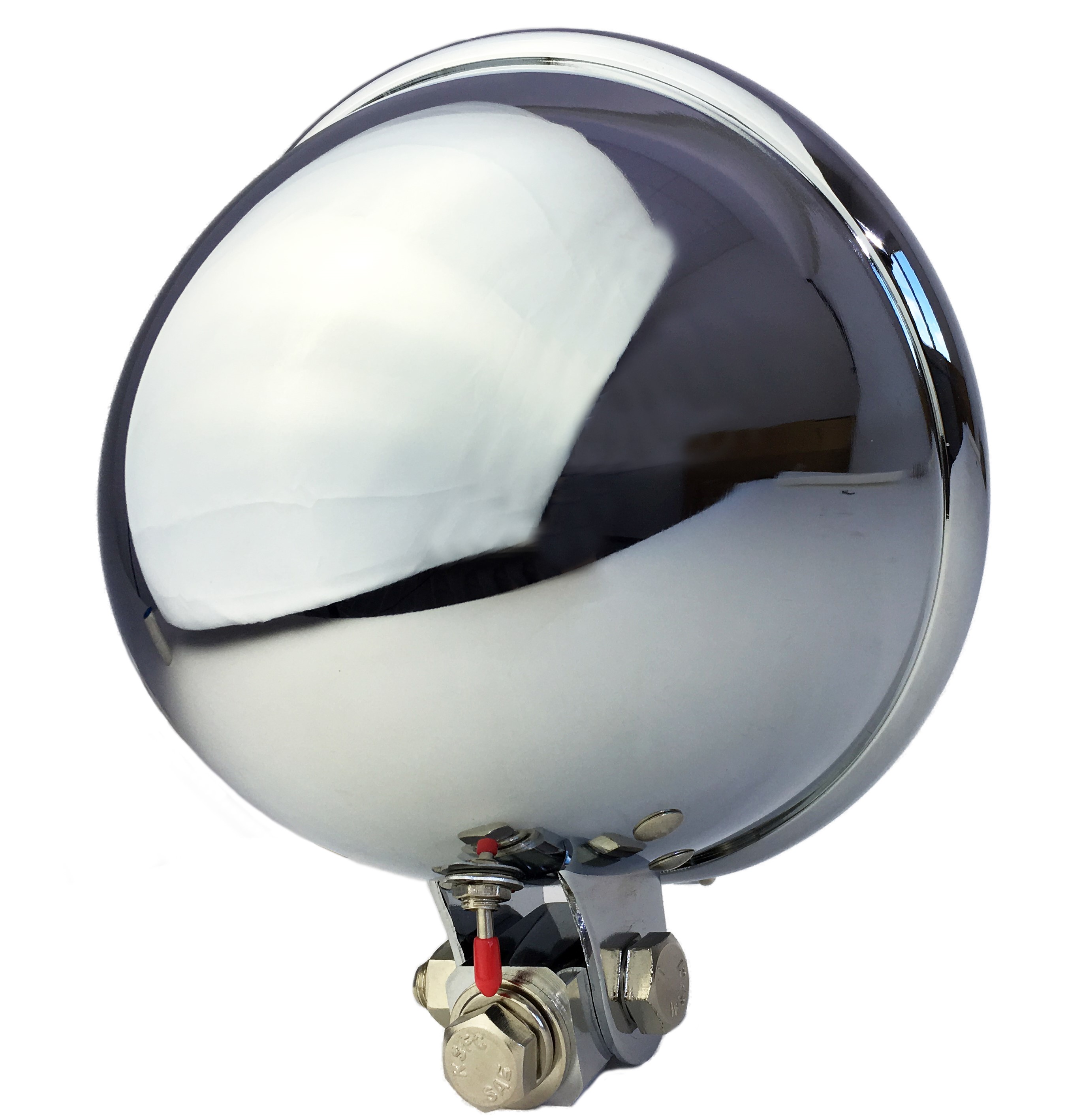 Old Bates Frontlampe LED, 15cm, verchromt Batterie