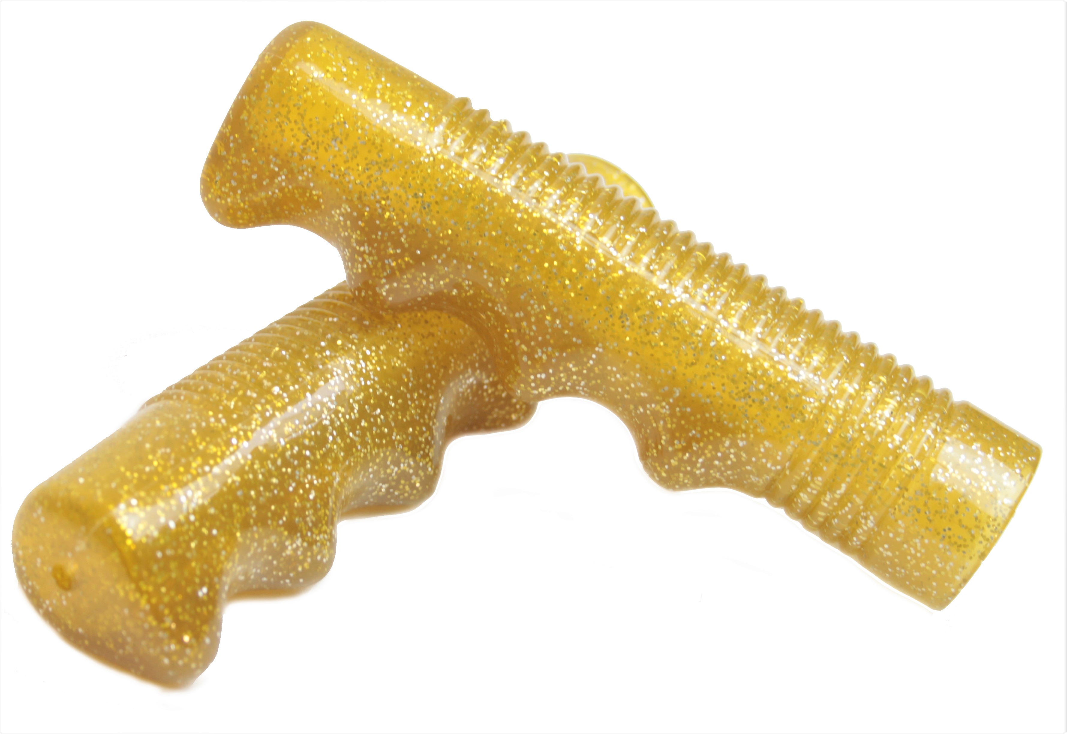 Glittergriff Gold Gummi wie 60-70er Jahre
