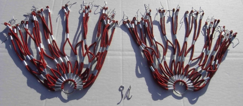 Kleidernetz Rockschutz Gummi, rot-schwarz marmoriert, 26-28