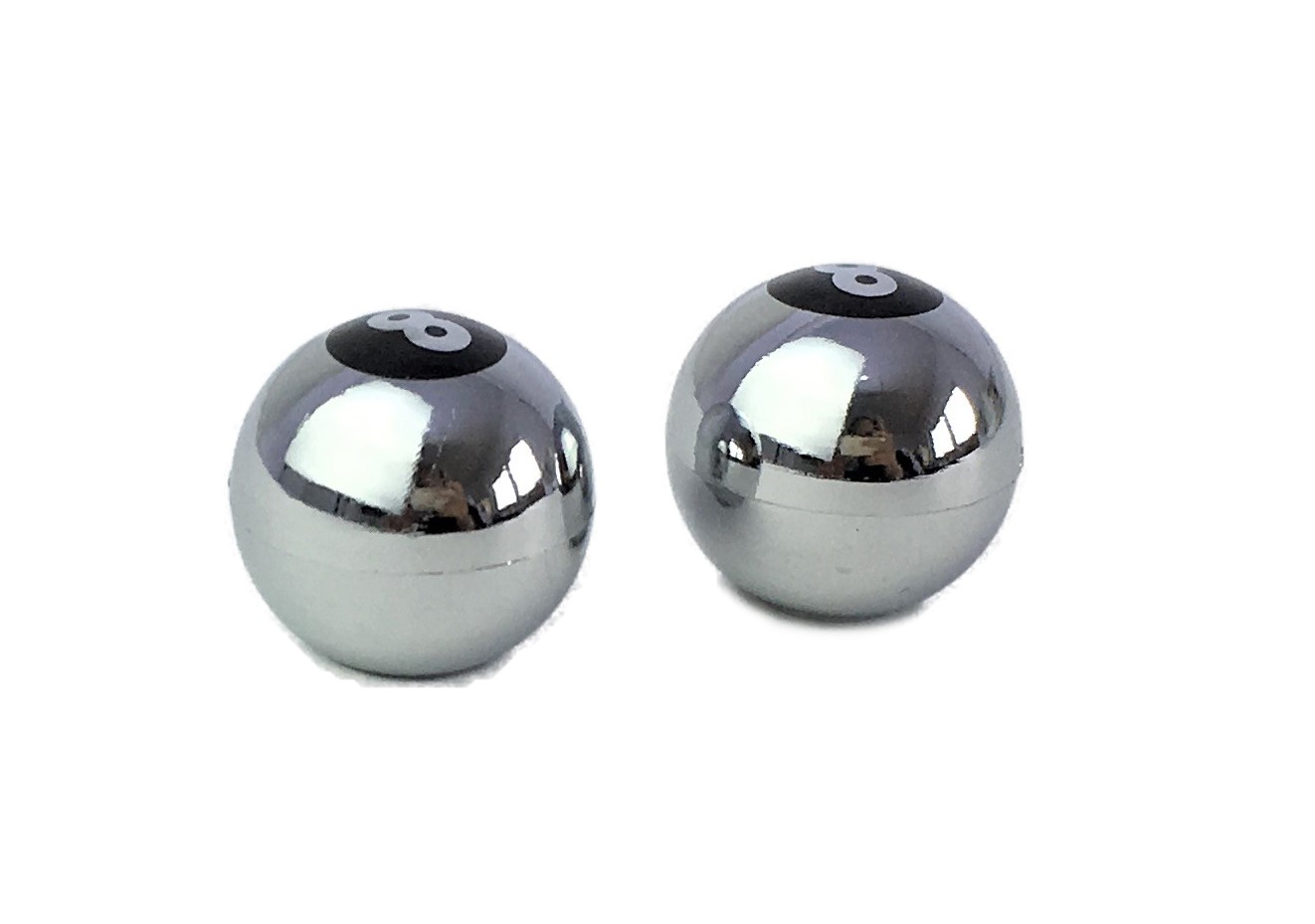 Ventilkappen Eight Ball, verchromt.