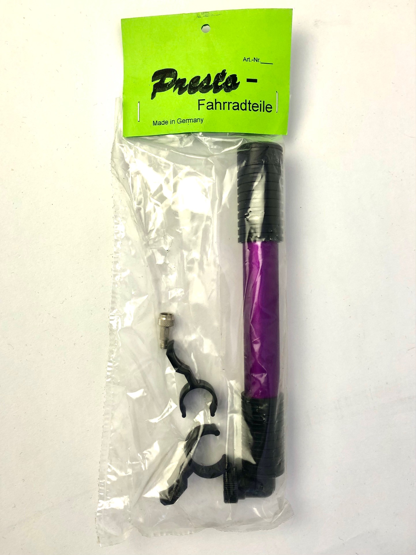 Presta Alu Mini Luftpumpe, mit Adapter für AUTO Ventil